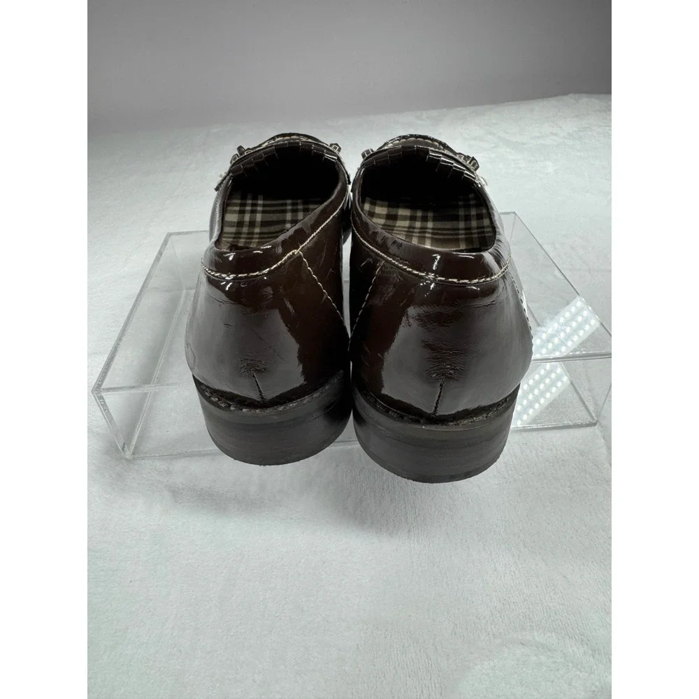 G.H. Bass & Co. Patent Leather Loafers Women's 8M Cocoa Brown‎ Slip-On Round Toe